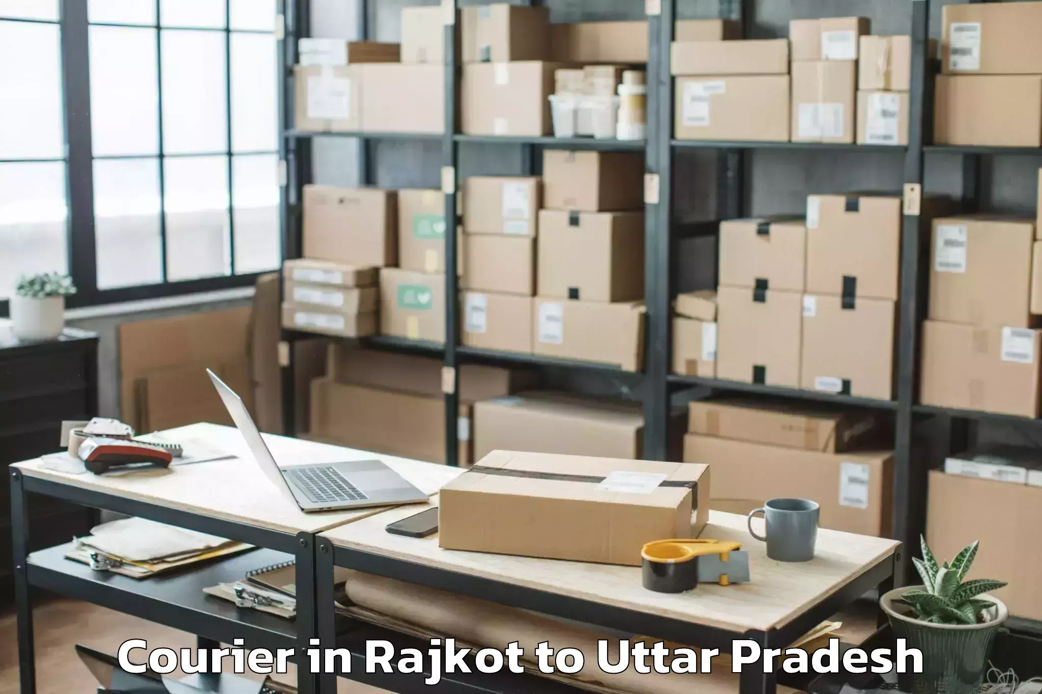 Get Rajkot to Tundla Courier